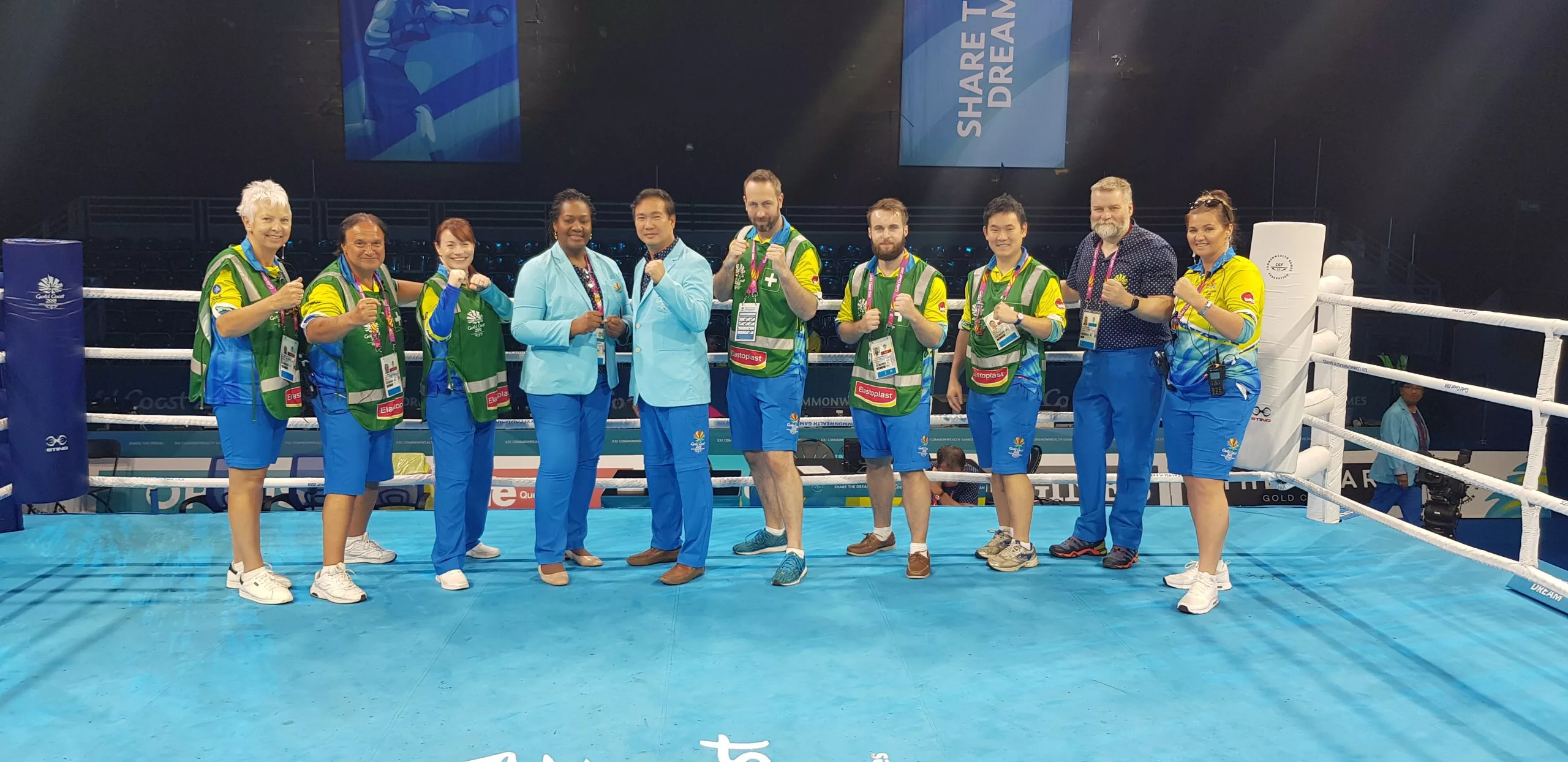 Dr Jason Lam at the 2018 Commonwealth Games Boxing